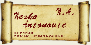 Neško Antonović vizit kartica